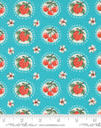 Julia - Strawberry in Turquoise | Quilting Cotton