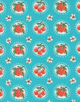 Julia - Strawberry in Turquoise | Quilting Cotton