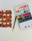 Handmade Mini Watercolor Sketchbook | Strawberry in Gold