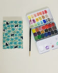 Handmade Mini Watercolor Sketchbook | 100% Cotton Paper | Backyard Cat