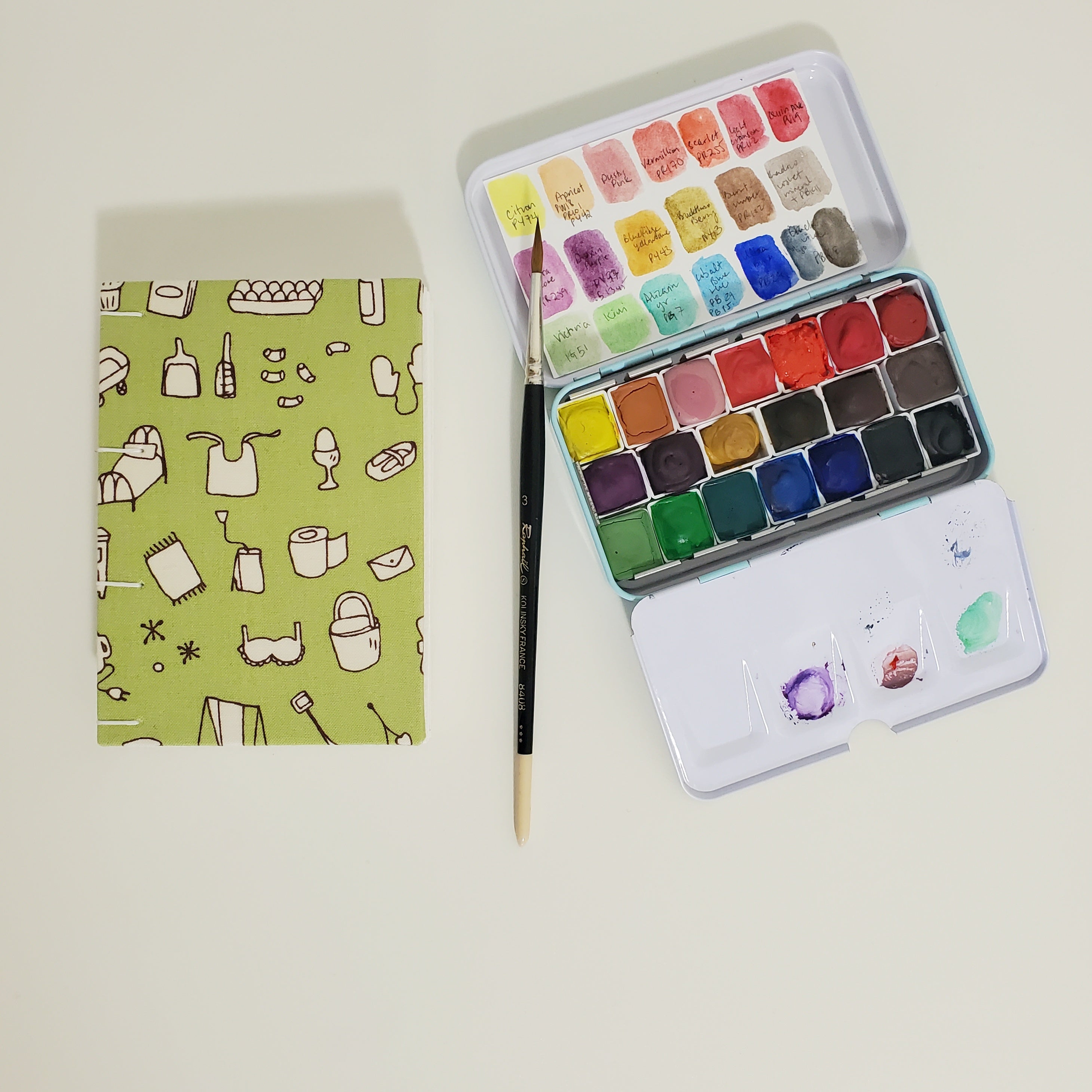 Handmade Mini Watercolor Sketchbook | 100% Cotton Paper | Daily Life in  Pistachio - LIMITED EDITION