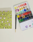 Handmade Mini Watercolor Sketchbook | 100% Cotton Paper | Daily Life in Pistachio - LIMITED EDITION