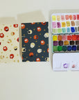 Handmade Mini Watercolor Sketchbook | 100% Cotton Paper | Daruma Cats