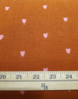 Tiny Heart Embroidery in Rust | Double Gauze