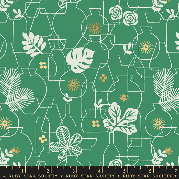 Whatnot - Potted in Emerald | Quilting Cotton