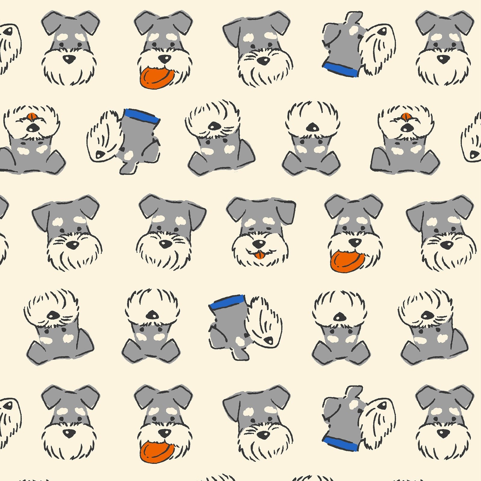 Fox Terrier Dogs in White | Oxford Cotton
