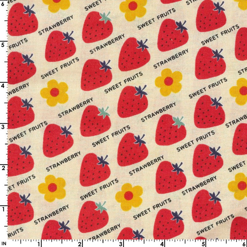 Utakata Retro - Strawberry Red | Sheeting Cotton