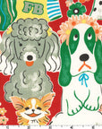 Powerful Animal - Dogs in Red (Large Print) | Oxford Cotton