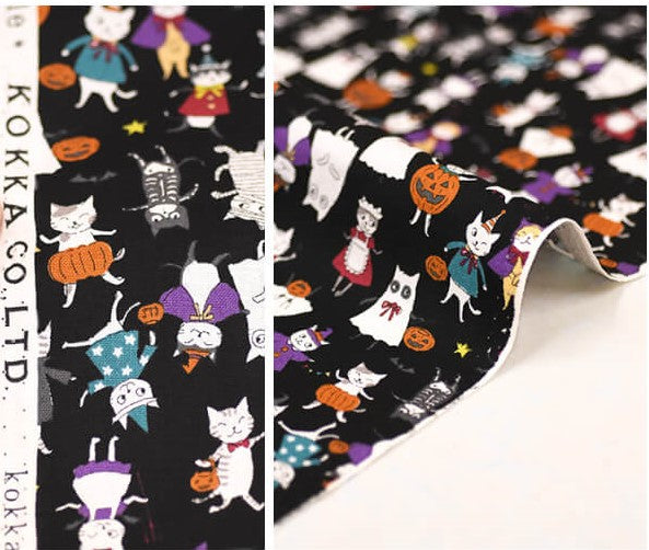Funny Cats - Halloween in Black | Sheeting Cotton