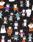 Funny Cats - Halloween in Black | Sheeting Cotton