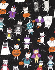 Funny Cats - Halloween in Black | Sheeting Cotton