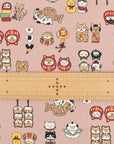 Chibi Petit - Sushi Dango Cats & Dog in Pink | Oxford Cotton