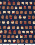 Animal Bread Cat Canelé in Navy | Oxford Cotton