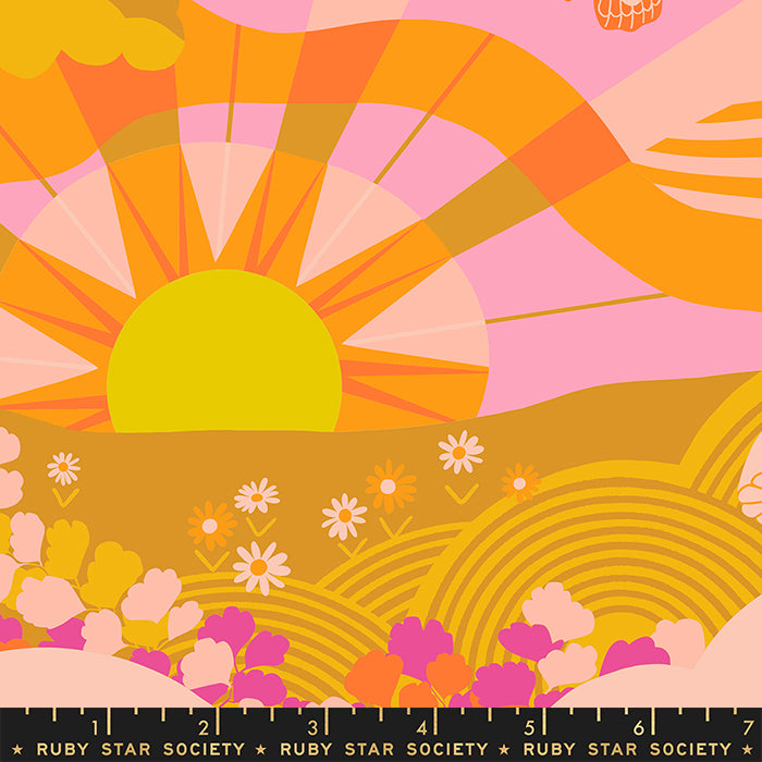 Rise and Shine - Hello Sunshine in Buttercup | Quilting Cotton