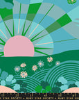 Rise and Shine - Hello Sunshine in Turquoise | Quilting Cotton
