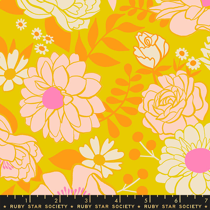 Rise and Shine - Morning Bloom in Golden Hour | Quilting Cotton