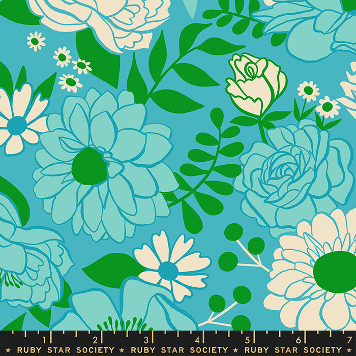 Rise and Shine - Morning Bloom in Turquoise | Quilting Cotton