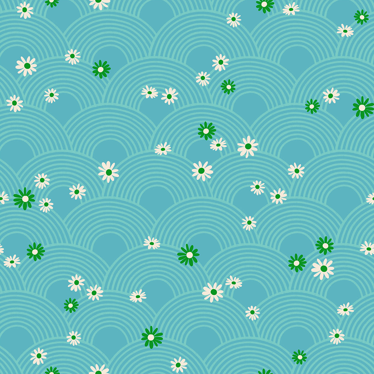 Rise and Shine - Meadow in Turquoise | Quilting Cotton