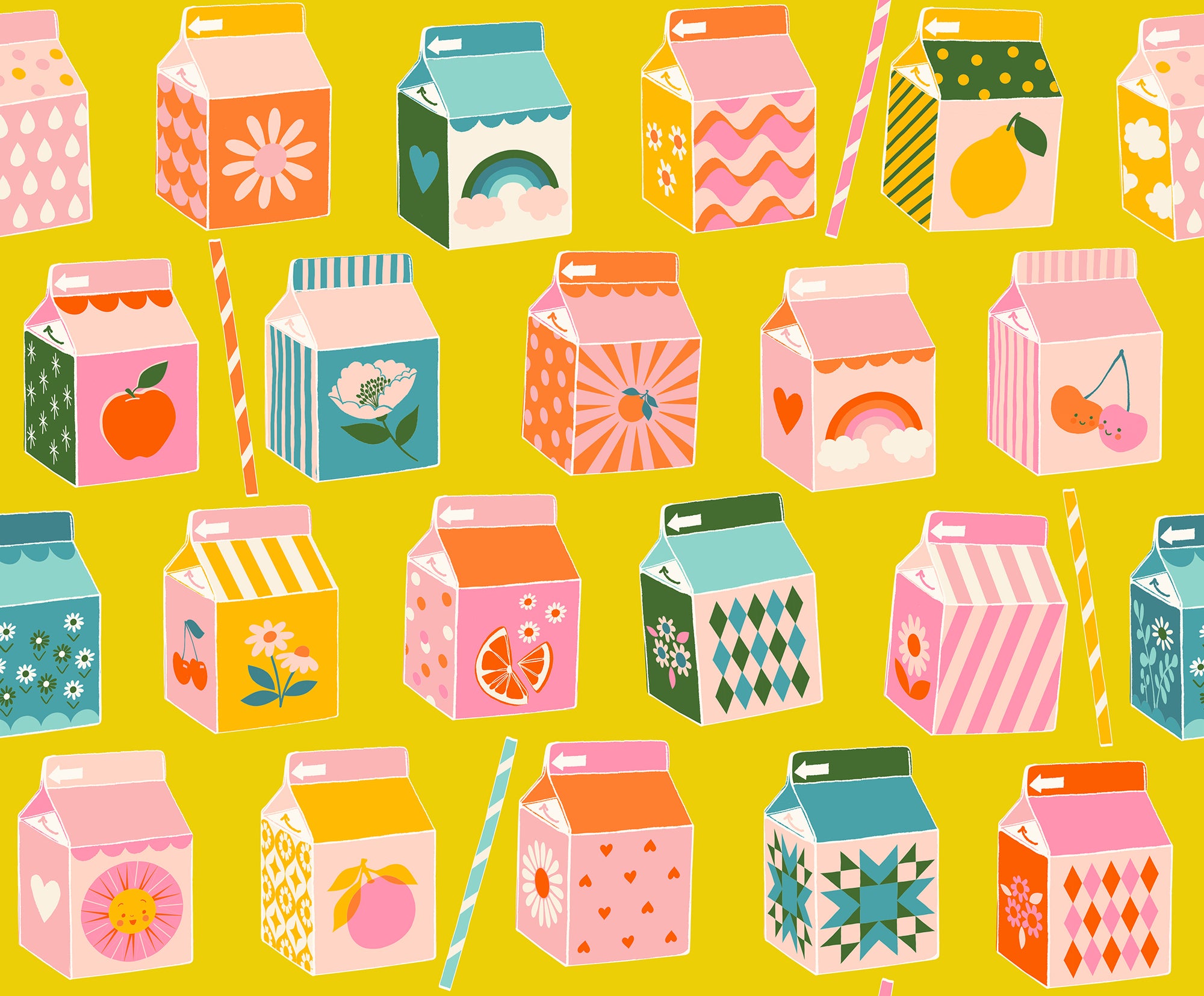 Juicy - Juice Box in Golden Hour | Quilting Cotton