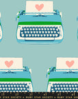 Best Day Ever - Typewriter in Turquoise | Quilting Cotton