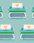 Best Day Ever - Typewriter in Turquoise | Quilting Cotton