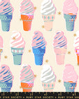 Best Day Ever - Ice Cream in Natural with Metallic | Quilting Cotton