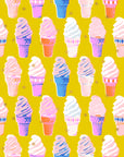 Best Day Ever - Ice Cream in Golden with Metallic | Quilting Cotton
