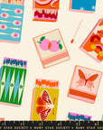 Trinketry - Matchmaker in Natural with Neon Pigment | Quilting Cotton
