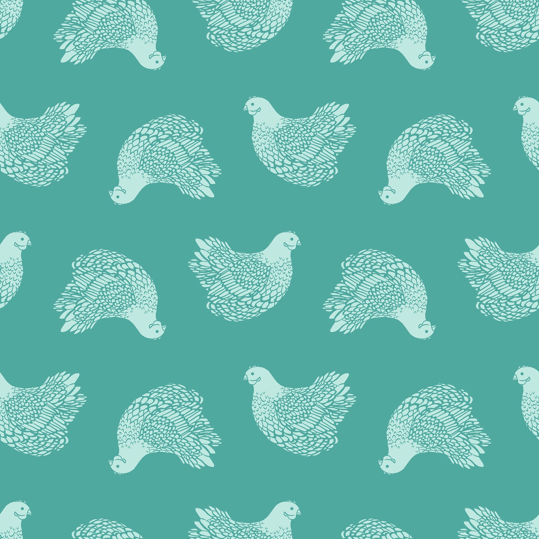 Backyard Chicken in Succulent | Quilting Cotton