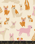 Dog Park - Dog Medley in Shell | Quilting Cotton