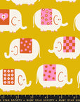 Picture Book - Elephants in Goldenrod | Quilting Cotton