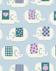 Picture Book - Elephants in Water Blue | Quilting Cotton