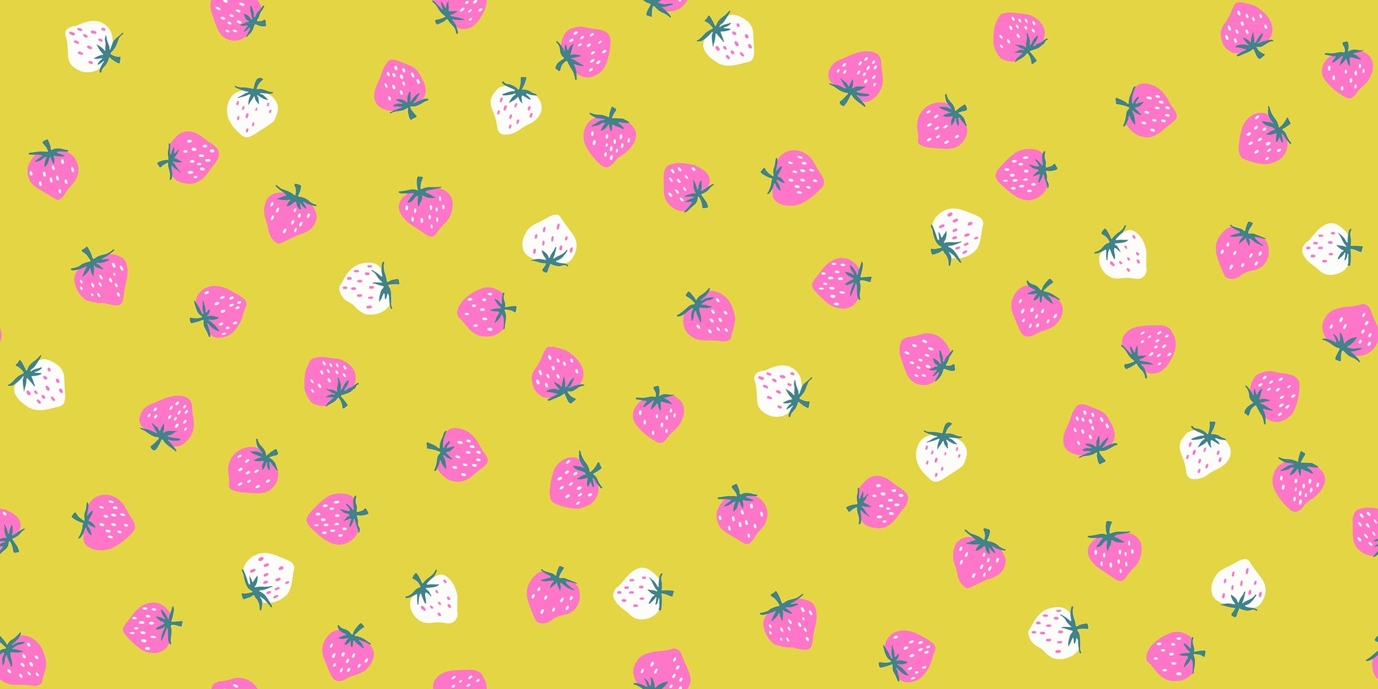 Picture Book - Strawberry Toss in Citron | Quilting Cotton
