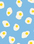 Egg and Friends - Fried Eggs in Altitude Blue | Quilting Cotton