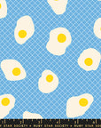 Egg and Friends - Fried Eggs in Altitude Blue | Quilting Cotton
