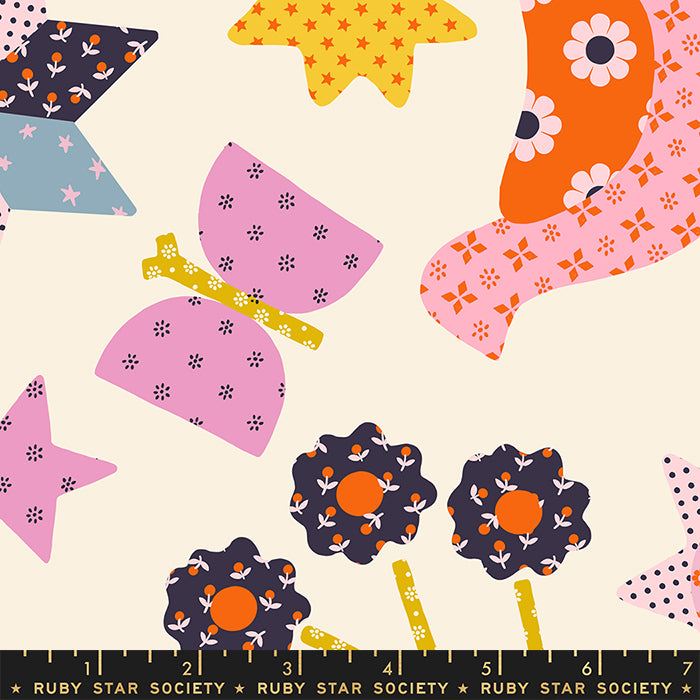 Meadow Star - Applique Menagerie in Daisy | Quilting Cotton