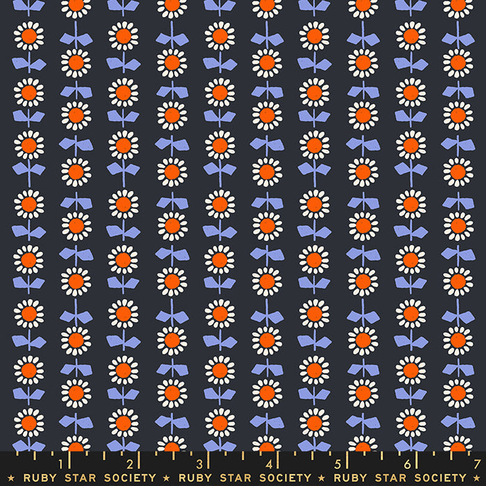 Meadow Star - Bloom in Soft Black | Quilting Cotton