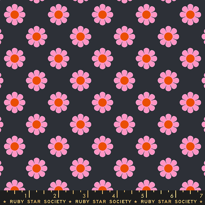 Meadow Star -  Honey Pie in Soft Black | Quilting Cotton