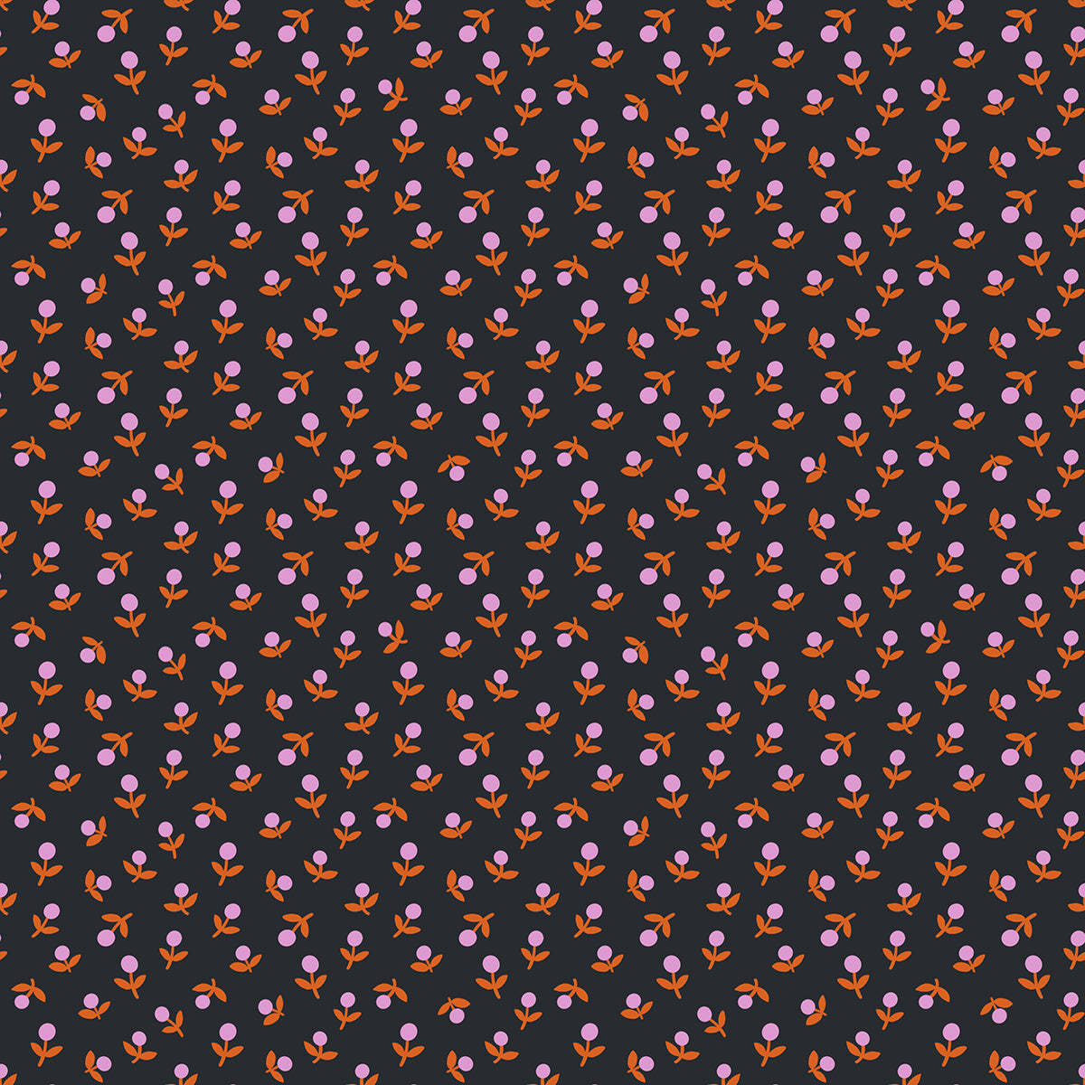 Meadow Star - Sprout in Soft Black | Quilting Cotton