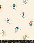 Winterglow - Ski Peeps in Natural | Quilting Cotton