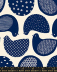 Winterglow - Snow Birds in Navy | Quilting Cotton