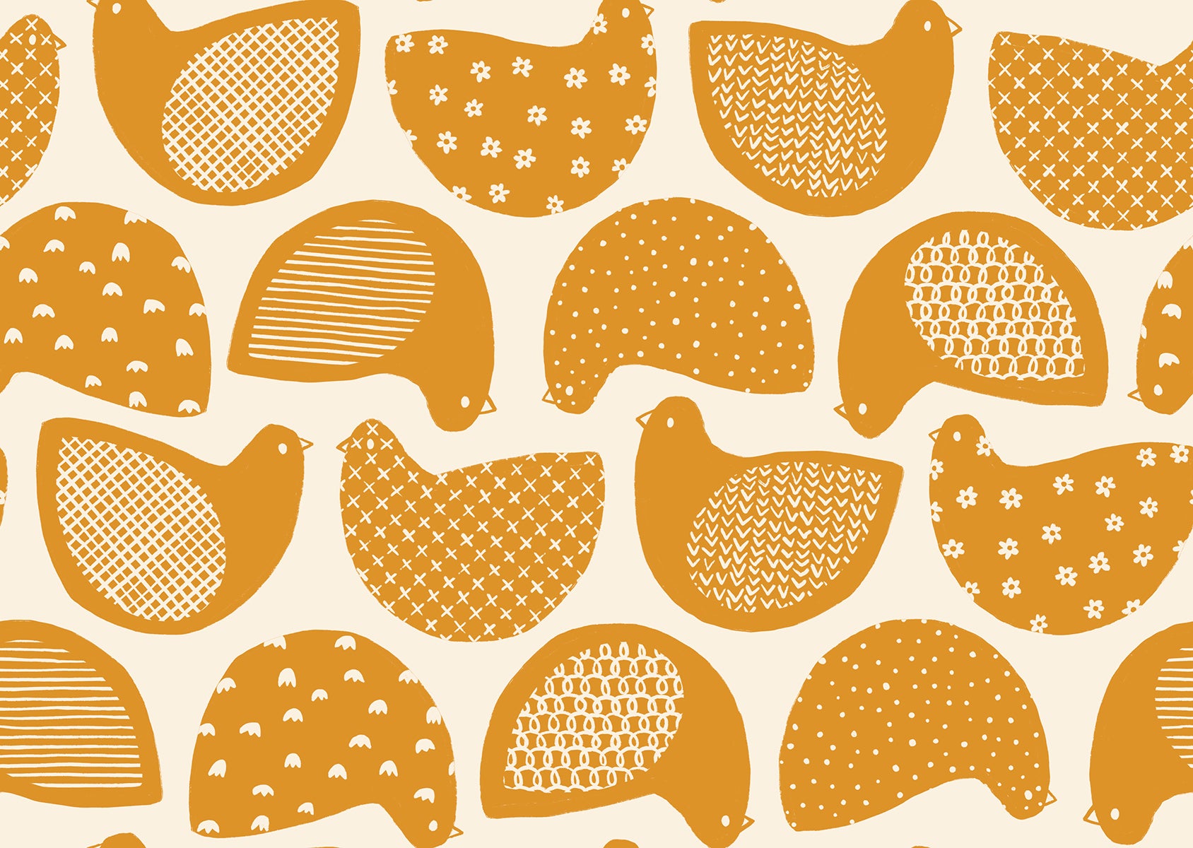 Winterglow - Snow Birds in Honey | Quilting Cotton