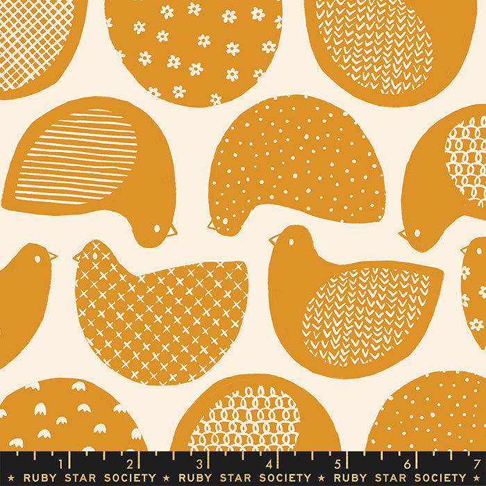 Winterglow - Snow Birds in Honey | Quilting Cotton