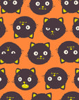 Good Spirits - Scaredy Cats in Pumpkin| Quilting Cotton | Glow in the Dark