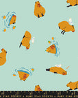 Animal Animal - Capybara in Minty | Quilting Cotton