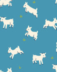 Animal Animal - Baby Goats in Vintage Blue | Quilting Cotton