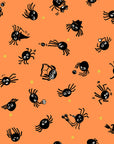 Freaky Familiars - Spider Sense in Pumpkin | Quilting Cotton
