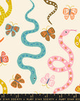 Ooh Lucky Lucky - Garden Snake in Natural | Quilting Cotton