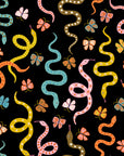 Ooh Lucky Lucky - Garden Snake in Black | Quilting Cotton