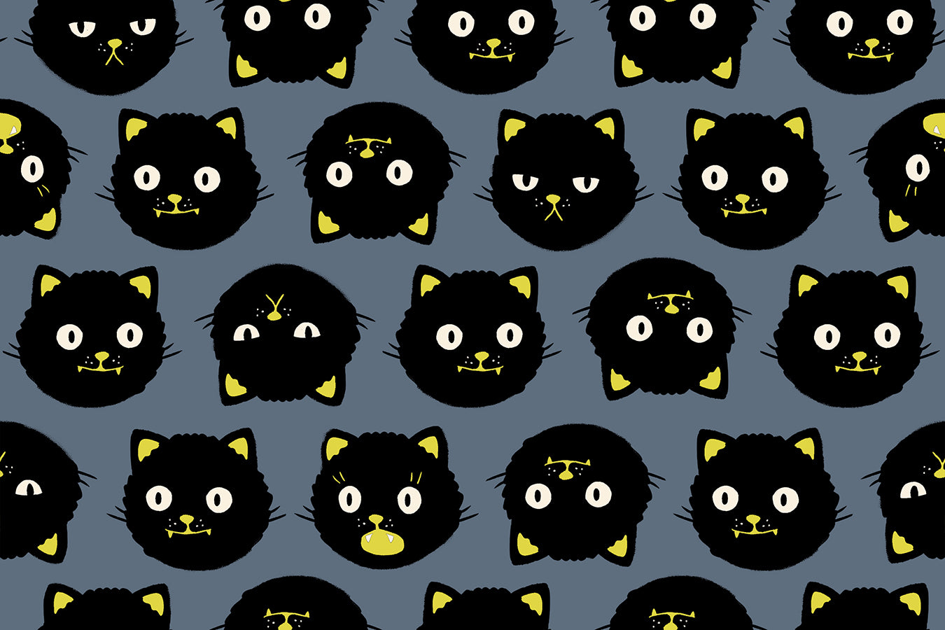 Good Spirits - Scaredy Cats in Ghostly | Quilting Cotton | Glow in the Dark